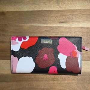 Kate Spade Floral Wallet - Black, Pink, Red, White